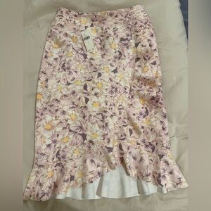 Anthropologie Asymmetrical Skirt in Pink and Purple Floral